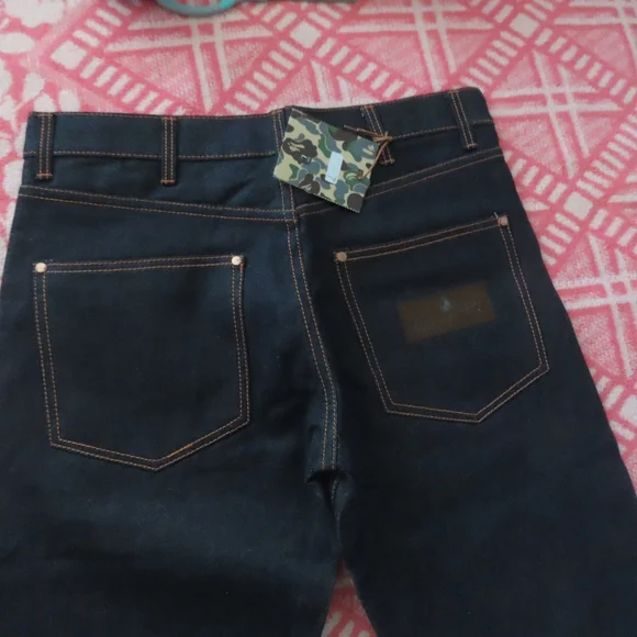 Y2K BAPE Jeans with iconic Star Design on the Front Japanese DenimL (36x35)